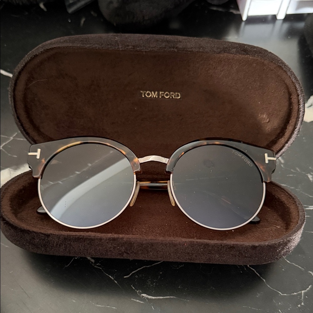 Tom Ford Tortoise and Silver Sunglasses